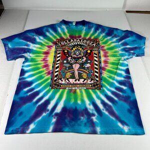 2021 Lollapalooza 30th Anniversary Shirt Extra Large Blue Tie Dye Short Sleeve